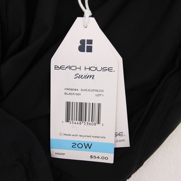 Beach House Swim Shorts Black Ruched Adjustable Side Tie Up UPF Modest 20W NWT - Picture 13 of 15